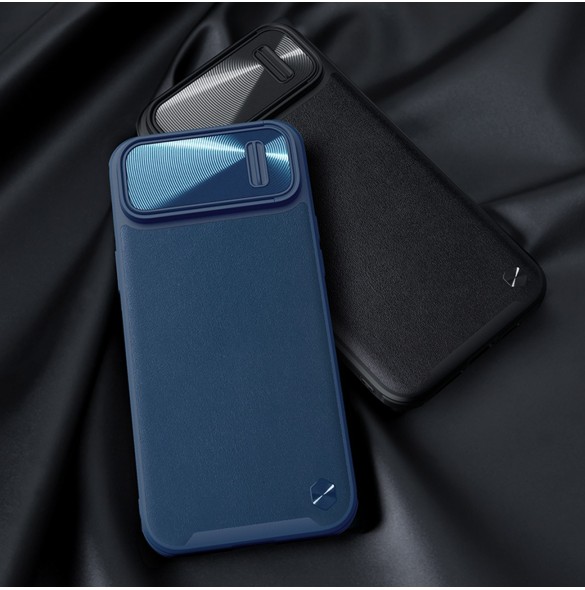 Nillkin CamShield Leather S Fodral iPhone 14 Pro skal med kameraskal svart
