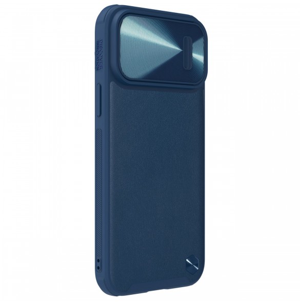Nillkin CamShield Leather S Fodral iPhone 14 Pro skal med kameraskal blå