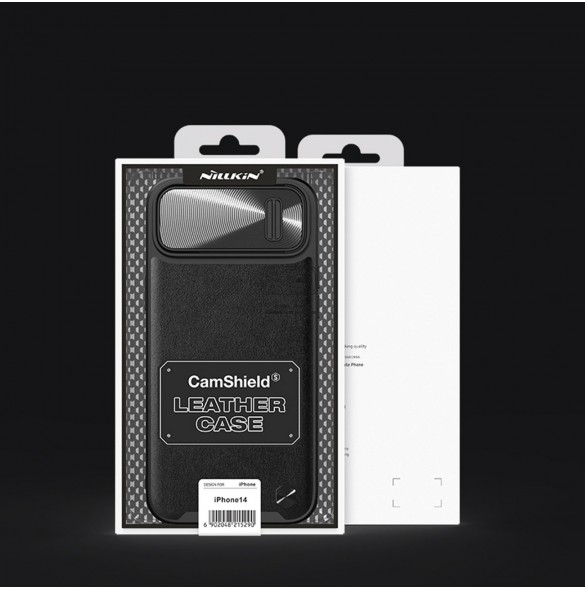 Nillkin CamShield Leather S Fodral iPhone 14 Pro skal med kameraskal blå