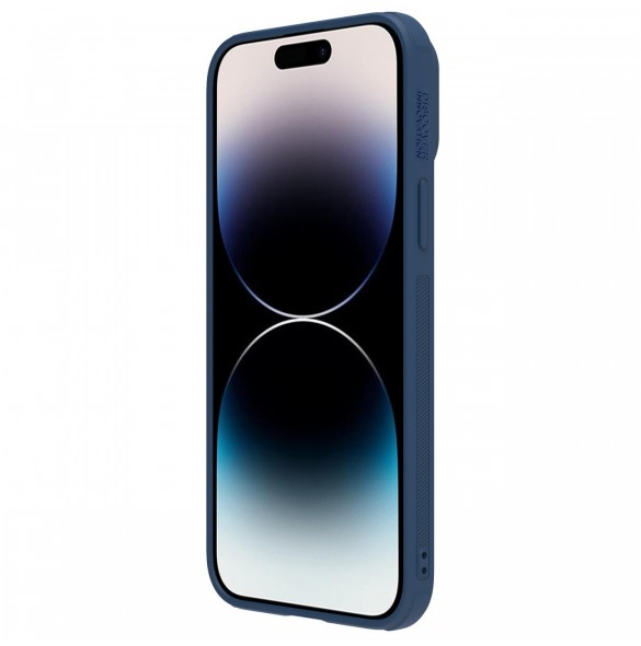 Nillkin CamShield Leather S Fodral iPhone 14 Pro skal med kameraskal blå