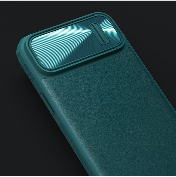 Nillkin CamShield Leather S Fodral iPhone 14 Pro skal med kameraskal blå