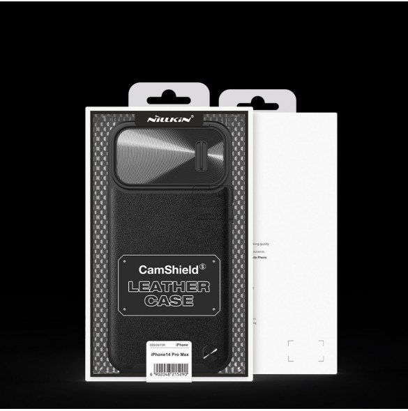 Nillkin CamShield Leather S Fodral iPhone 14 Pro Max skal med kameraskal svart