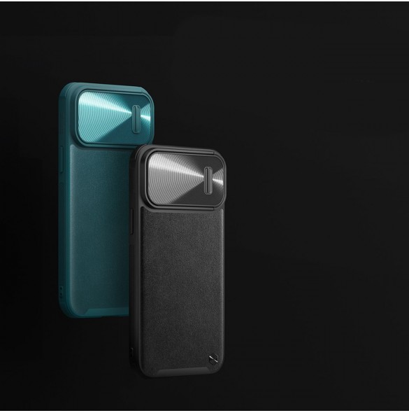 Nillkin CamShield Leather S Fodral iPhone 14 Pro Max skal med kameraskal svart
