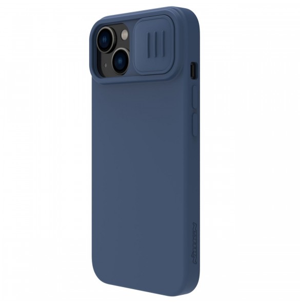 Nillkin CamShield magnetiskt silikonfodral iPhone 14 Plus magnetiskt MagSafe-skal med kamerahölje blå