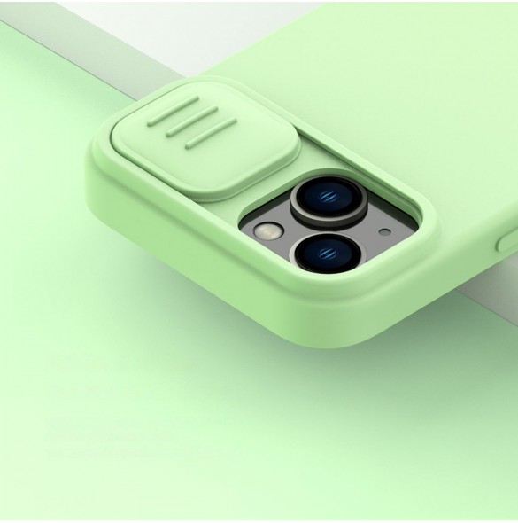 Nillkin CamShield Magnetic Silikonfodral iPhone 14 Plus magnetiskt MagSafe-skal med kameraskydd grönt