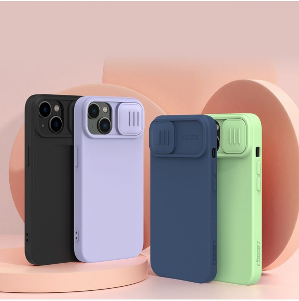 Nillkin CamShield Magnetic Silikonfodral iPhone 14 Plus magnetiskt MagSafe-skal med kameraskydd grönt