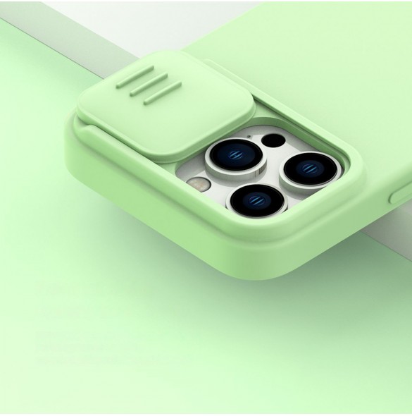 Nillkin CamShield Magnetic Silikonfodral iPhone 14 Pro magnetiskt MagSafe-skal med kameraskydd grönt