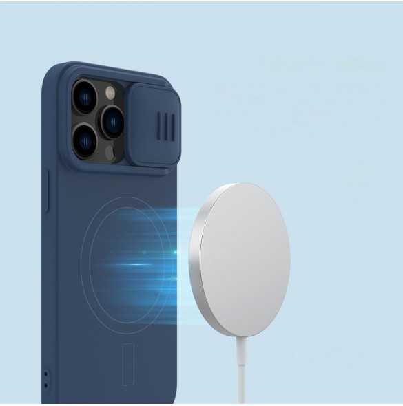 Nillkin CamShield Magnetic Silikonfodral iPhone 14 Pro Max Magnetic MagSafe Skal med kamerafodral Svart