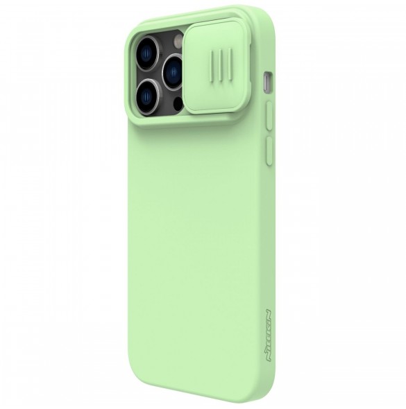 Nillkin CamShield Magnetic Silikonfodral iPhone 14 Pro Max Magnetic MagSafe skal med kameraskydd Grön
