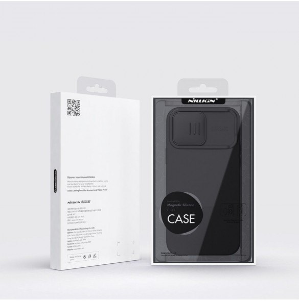 Nillkin CamShield Magnetic Silikonfodral iPhone 14 Pro Max Magnetic MagSafe skal med kameraskydd Grön