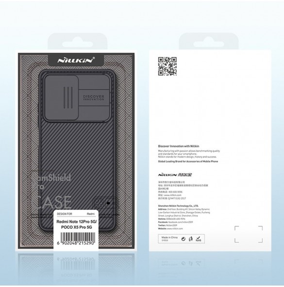 Nillkin CamShield Pro-fodral till Xiaomi Redmi Note 12 Pro / Poco X5 Pro 5G-fodral med kameraskydd svart