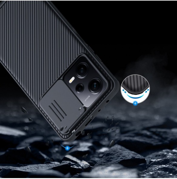 Nillkin CamShield Pro-fodral till Xiaomi Redmi Note 12 Pro / Poco X5 Pro 5G-fodral med kameraskydd svart
