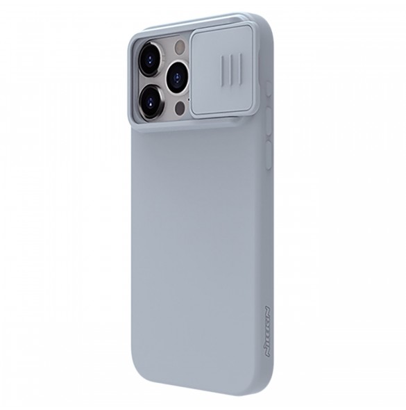 Nillkin CamShield Silky Silicone Case for iPhone 15 Pro Max with Camera Protector - Gray