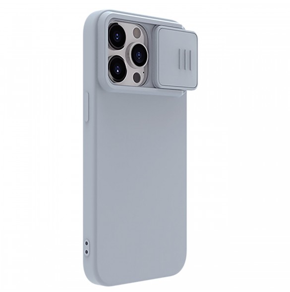 Nillkin CamShield Silky Silicone Case for iPhone 15 Pro Max with Camera Protector - Gray