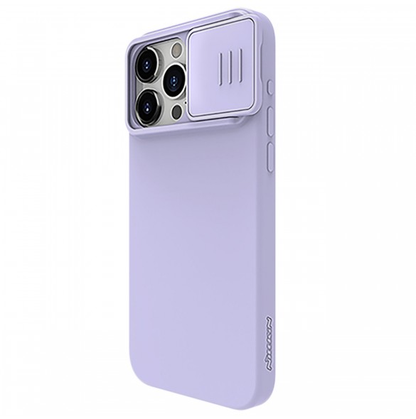 Nillkin CamShield Silky Silicone Case for iPhone 15 Pro Max with Camera Protector - Purple