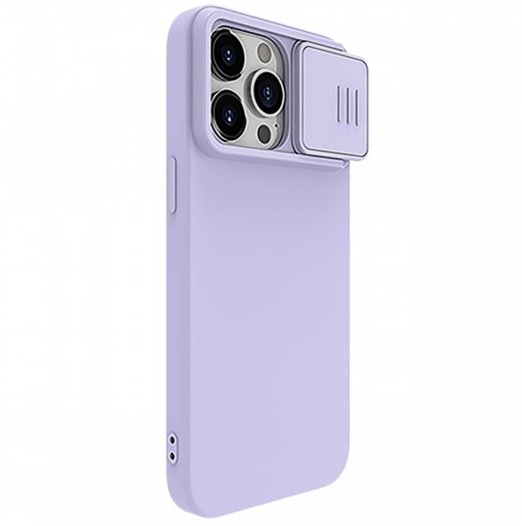 Nillkin CamShield Silky Silicone Case for iPhone 15 Pro Max with Camera Protector - Purple