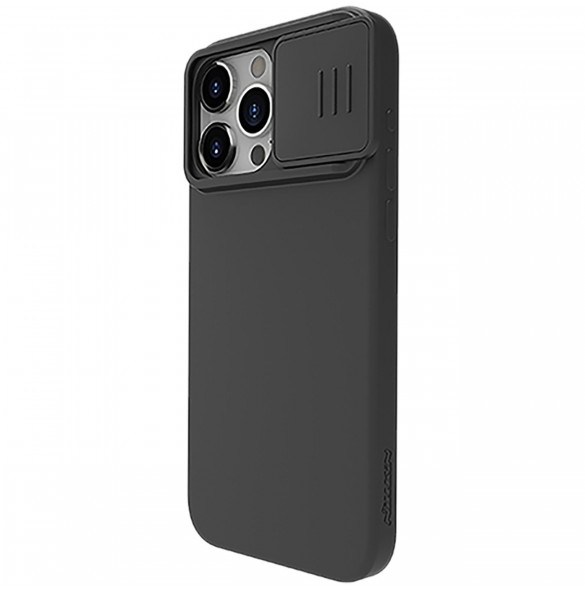 Nillkin CamShield Silky Silicone Case for iPhone 15 Pro with Camera Protector - Black