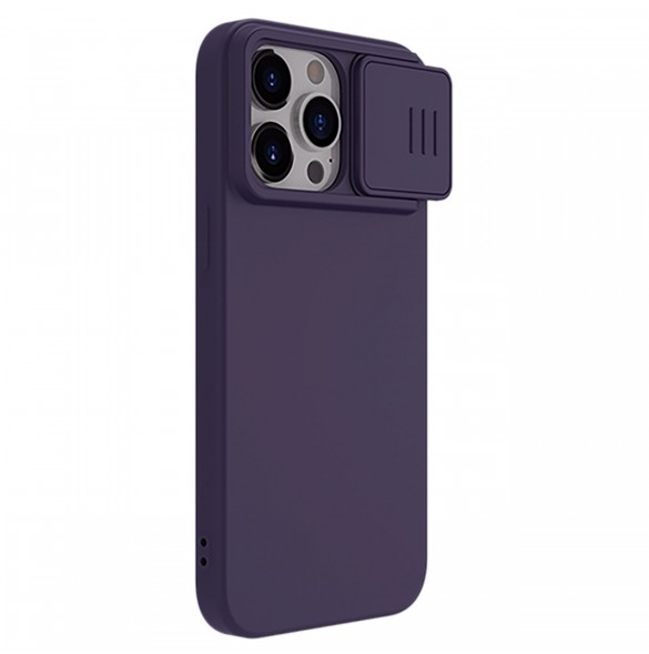 Nillkin CamShield Silky Silicone Case for iPhone 15 Pro with Camera Protector - Dark Purple