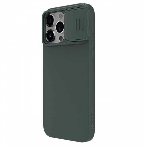 Nillkin CamShield Silky Silicone Case for iPhone 15 Pro with Camera Protector - Green