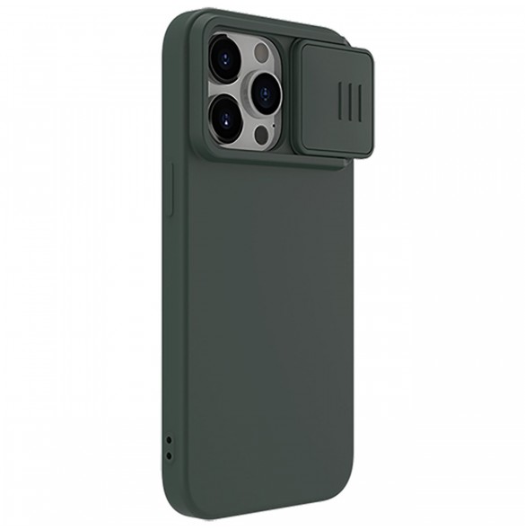 Nillkin CamShield Silky Silicone Case for iPhone 15 Pro with Camera Protector - Green