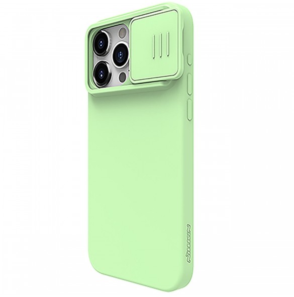 Nillkin CamShield Silky Silicone Case for iPhone 15 Pro with Camera Protector - Mint