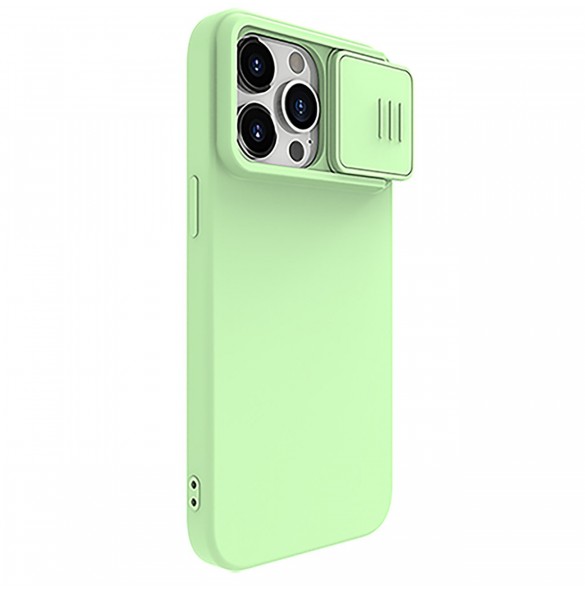Nillkin CamShield Silky Silicone Case for iPhone 15 Pro with Camera Protector - Mint