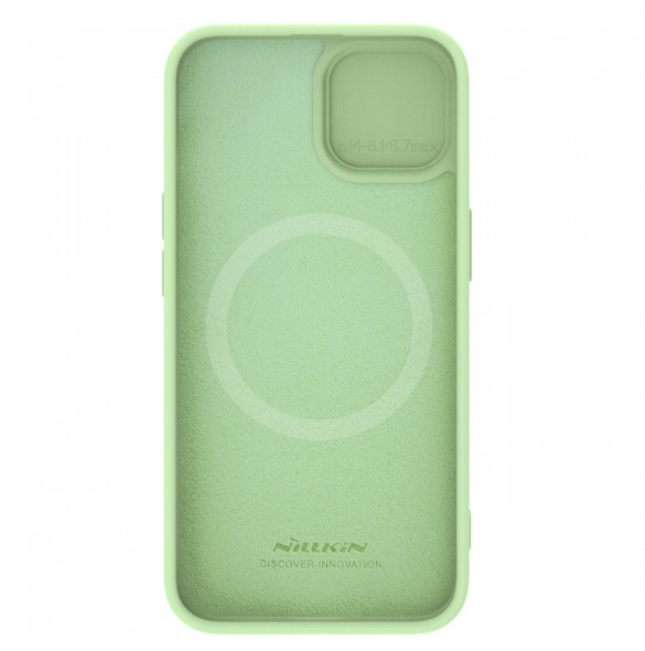 Nillkin CamShield Silky Silicone Case for iPhone 15 with camera cover - mint