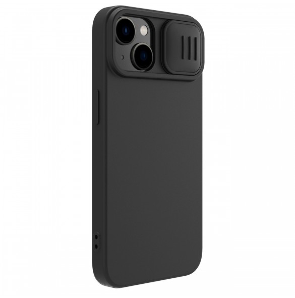 Nillkin CamShield Silky Silicone Case for iPhone 15 with Camera Protector - Black