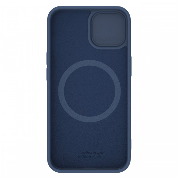 Nillkin CamShield Silky Silicone Case for iPhone 15 with Camera Protector - Dark Blue