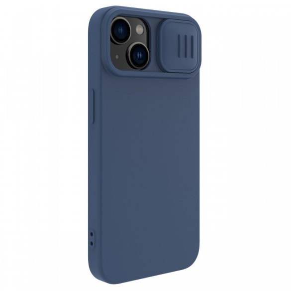 Nillkin CamShield Silky Silicone Case for iPhone 15 with Camera Protector - Dark Blue