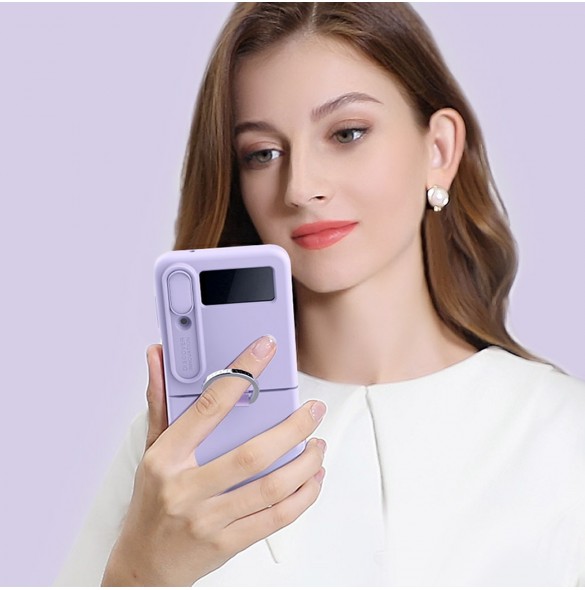 Nillkin CamShield Silikonfodral till Samsung Galaxy Z Flip 4 Silikonskydd med kameraskydd Grön