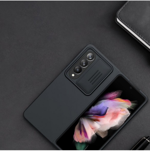 Nillkin CamShield Silikonfodral till Samsung Galaxy Z Fold 4 Silikonskydd med kameraskydd Blå