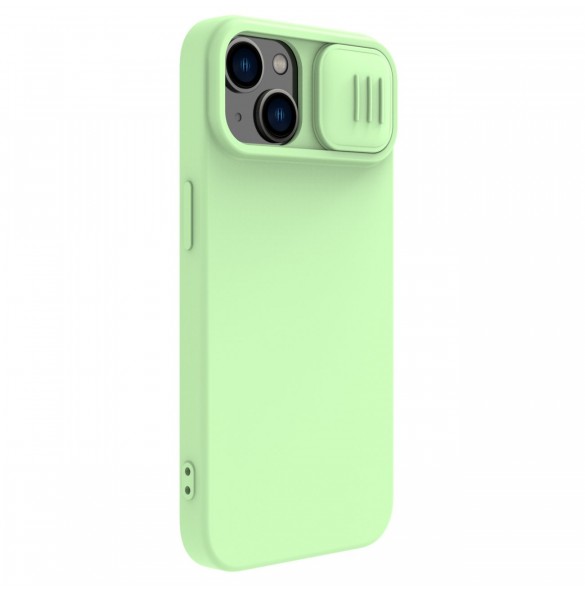 Nillkin CamShield Silky Silikonfodral iPhone 14 skal med kameraskal grön