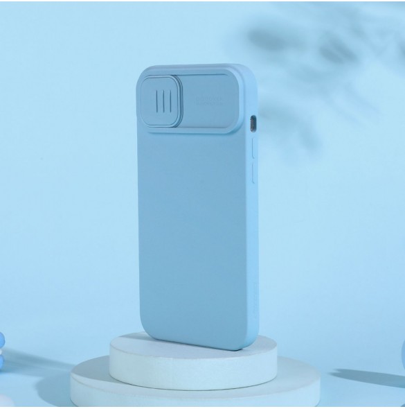 Nillkin CamShield Silky Silikonfodral iPhone 14 skal med kameraskal grön