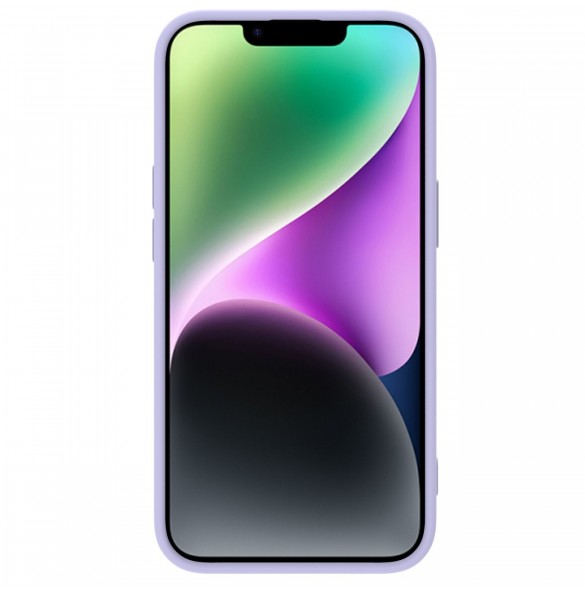 Nillkin CamShield Silikonfodral iPhone 14 Plus fodral med kamerafodral lila