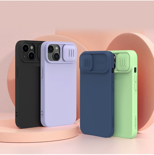 Nillkin CamShield Silikonfodral iPhone 14 Plus fodral med kamerafodral lila