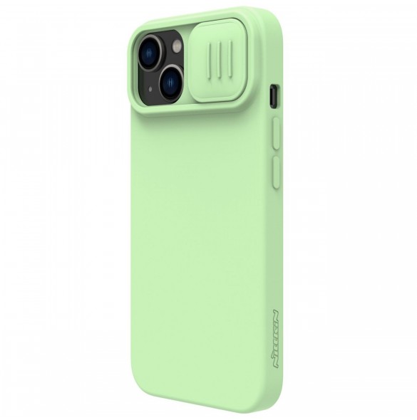 Nillkin CamShield Silky Silikonfodral iPhone 14 Plus skal med kameraskal grönt