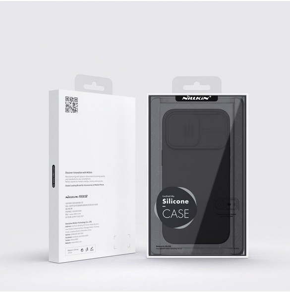 Nillkin CamShield Silky Silikonfodral iPhone 14 Pro skal med kamerafodral svart