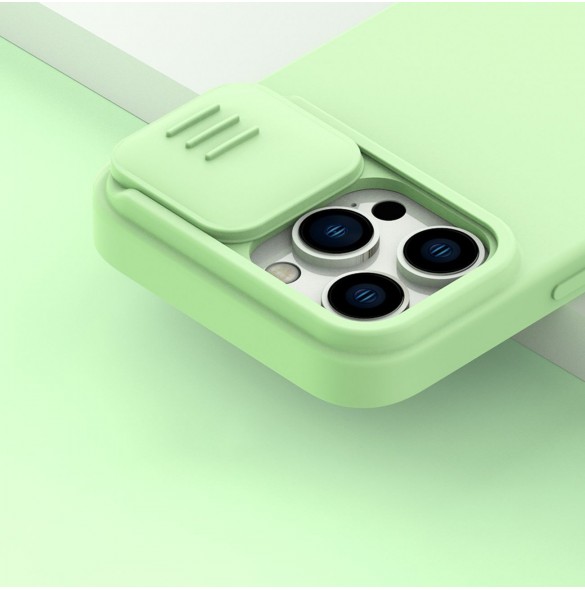 Nillkin CamShield Silikonfodral iPhone 14 Pro skal med kamerafodral blå