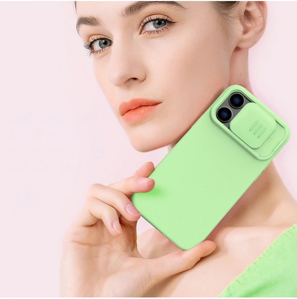 Nillkin CamShield Silikonfodral iPhone 14 Pro skal med kamerafodral blå