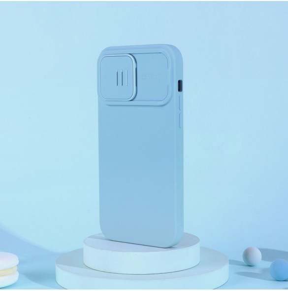 Nillkin CamShield Silikonfodral iPhone 14 Pro skal med kamerafodral blå
