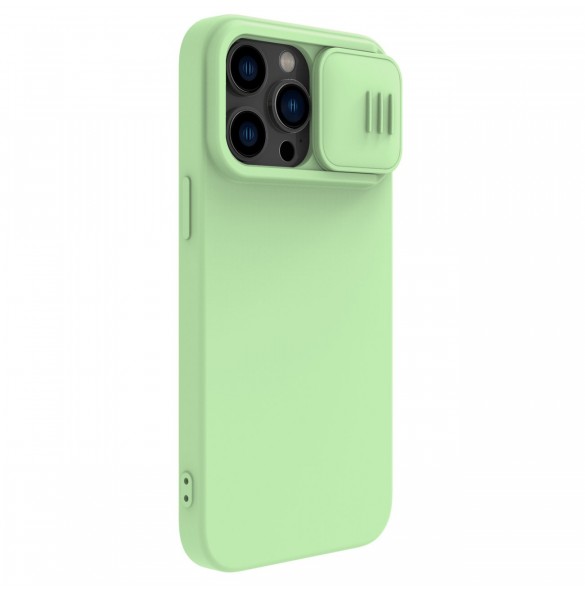 Nillkin CamShield Silikonfodral iPhone 14 Pro skal med kameraskal grönt
