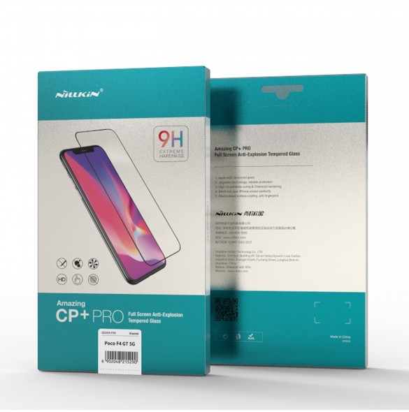 Nillkin CP + PRO Ultratunt helskärmshärdat glas med 0,2 mm 9H ram Xiaomi Poco F4 GT Black