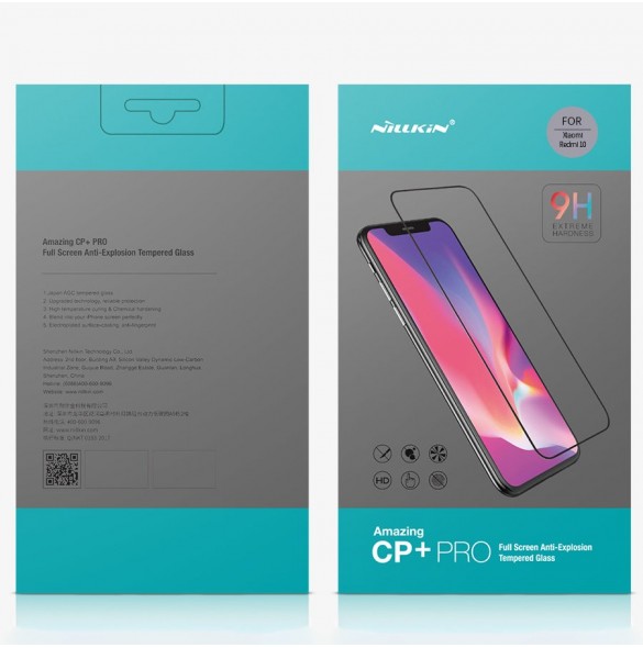 Nillkin CP + PRO ultratunt helskärmshärdat glas med 0,2 mm 9H ram Xiaomi Redmi 10 svart