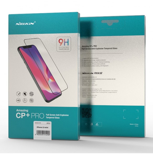 Nillkin CP+PRO Ultra Thin Heltäckande härdat glas med ram 0,2 mm 9H för iPhone 13 mini svart