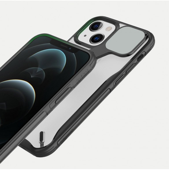 Nillkin Cyclops Fodral Ett slitstarkt fodral med ett kameraskydd och ett vikbart stativ för iPhone 13 blå