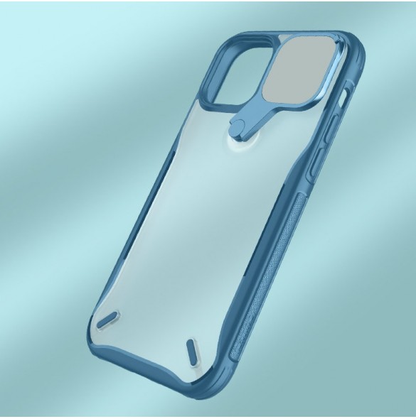 Nillkin Cyclops Fodral Ett slitstarkt fodral med ett kameraskydd och ett vikbart stativ för iPhone 13 blå