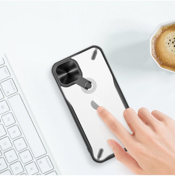Nillkin Cyclops Fodral Ett slitstarkt fodral med ett kameraskydd och ett vikbart stativ för iPhone 13 blå