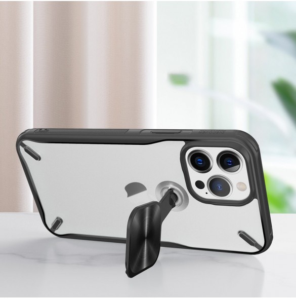 Nillkin Cyclops Fodral Ett slitstarkt fodral med ett kameraskydd och ett hopfällbart stativ för iPhone 13 Pro blå
