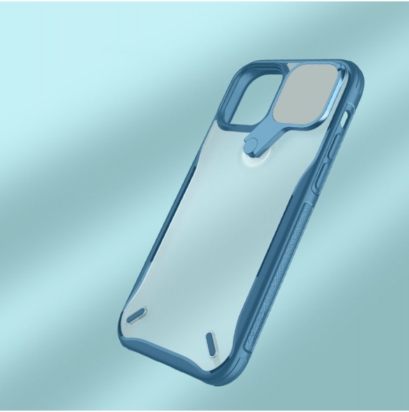 Nillkin Cyclops Fodral Ett slitstarkt fodral med ett kameraskydd och ett hopfällbart stativ för iPhone 13 Pro blå